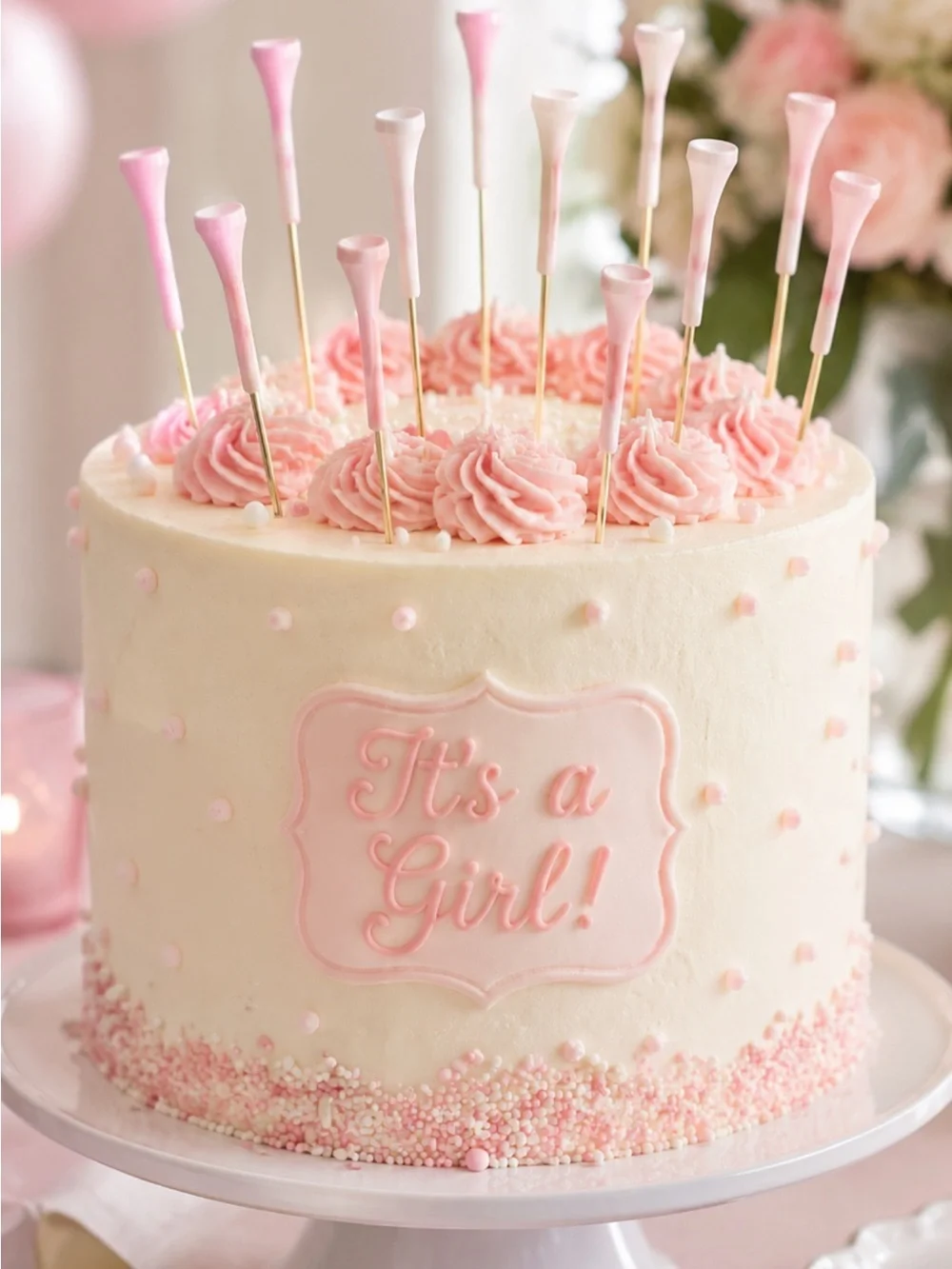 Golf Tee Sticks for Baby Shower Cakes or Cupcakes